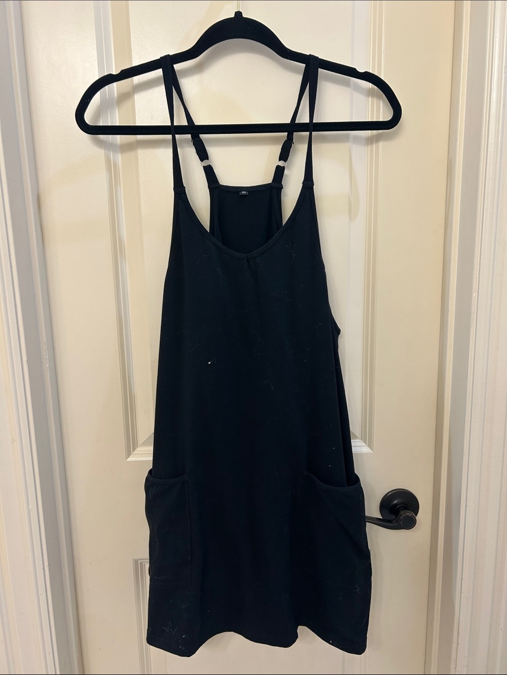 Black Strappy Pocket Romper